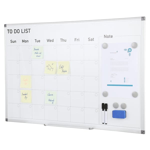 Kalender Whiteboard, 91,5x61x5 cm, Magnetisk, Månadsplanerare