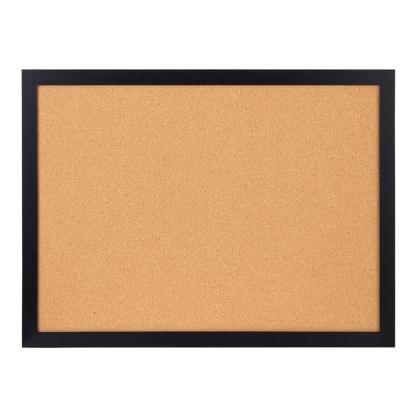 Opslagstavle i kork, 61x91x1,8 cm, sort, MDF-ramme