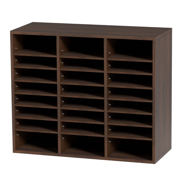 Litteraturorganisator, 24 rum, 73,7x30,5x62 cm, brun, træ