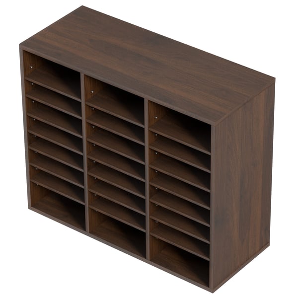 Litteraturorganisator, 24 rum, 73,7x30,5x62 cm, brun, træ