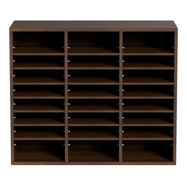 Litteraturorganisator, 24 rum, 73,7x30,5x62 cm, brun, træ