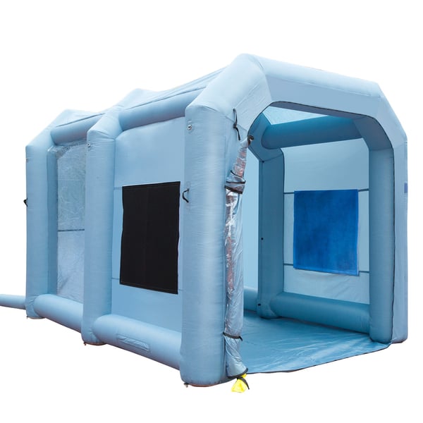Oppustelig sprøjtekabine 396x305x274 cm blå, filtersystem