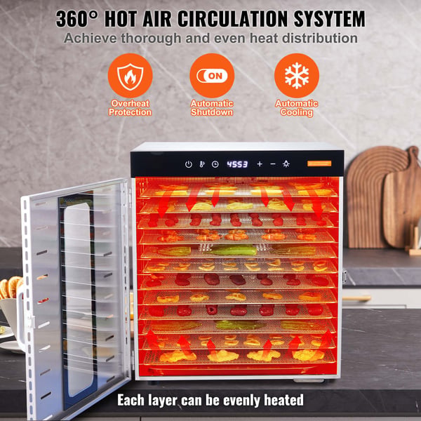 Matdehydrator, 46x42x46.5 cm, rostfritt stål