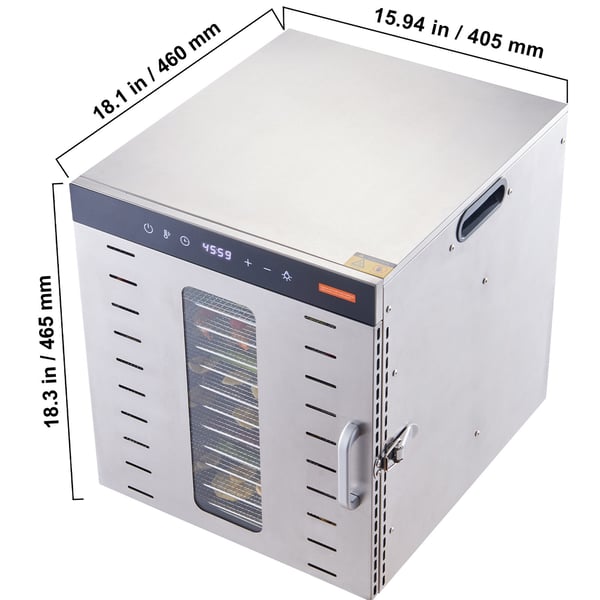 Matdehydrator, 46x42x46.5 cm, rostfritt stål