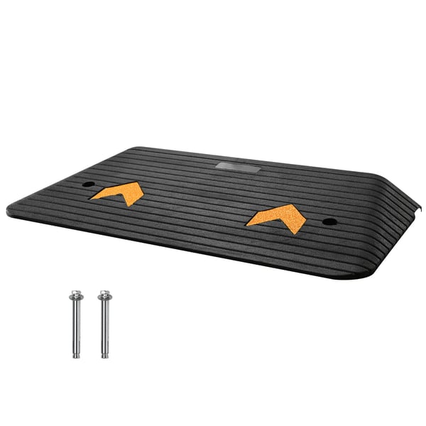 Tærskelrampe, 3" stigning med 1 kanal, 90.2x45.7x7.6 cm, Sort, Gummi