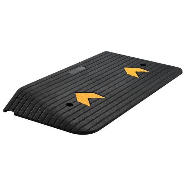 Tærskelrampe, 3" stigning med 1 kanal, 90.2x45.7x7.6 cm, Sort, Gummi