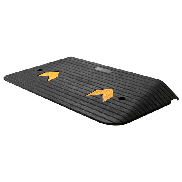 Tærskelrampe, 3" stigning med 1 kanal, 90.2x45.7x7.6 cm, Sort, Gummi