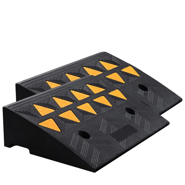 Kantstensrampe, 2 stk., 48,3x33x12,7 cm, gummi, kraftig tærskel