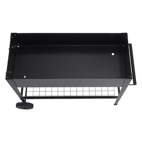 Korotettu kasvilava, 108x49,5x80 cm, musta, metallinen istutusallas