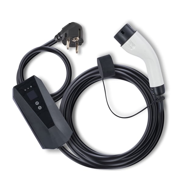 EV-oplader, bærbar Type 2 16A 3,7 kW, 860 cm, opbevaringstaske