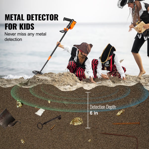 Metaldetektor, 15,2 cm vandtæt søgespole med LCD-display, justerbar 66x91,4 cm, gulddetektor, kulfiber
