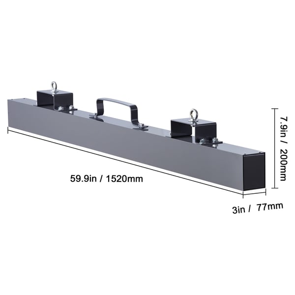 Magneettinen harava, ripustettava teollisuusluokka, 1520x77x200 mm, teräs