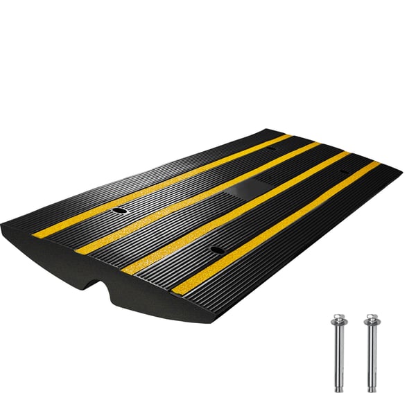Kantstensramp, 122x40.5x6.5 cm, Svart, Gummi