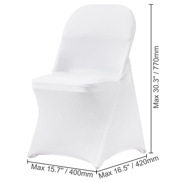 Taitettavan tuolin suojukset, 406x508x762 mm, valkoinen, spandex-kangas
