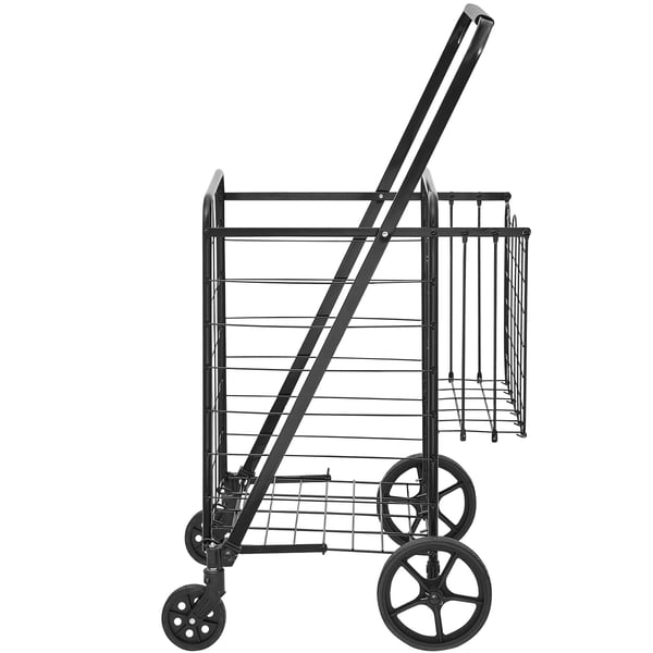 Taitettava ostoskärry, 64,5x62,2x104,5 cm, musta, metalli