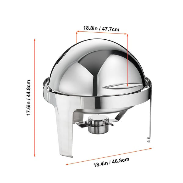 Chafing-astia setti, 2 kpl, 47.7x46.8x44.8 cm, ruostumaton teräs
