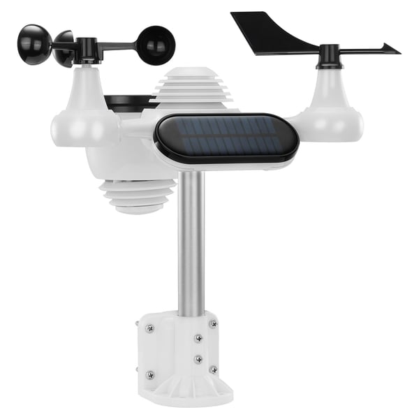 Vejrstation, 7-i-1 trådløs digital hjemmevejrstation, 19 cm farvedisplay, indendørs udendørs, alarm