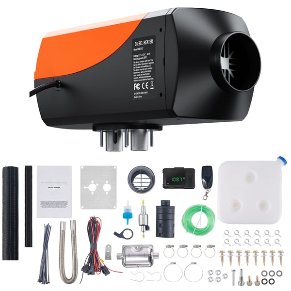 Dieselvärmare, Bluetooth-appstyrning, 34x11,5x14 cm, 12V 2KW