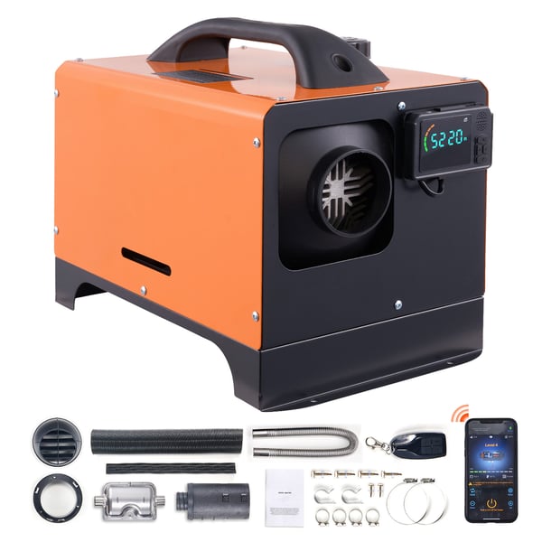 Diesel-ilmalämmitin, 400x250x310 mm, musta, Bluetooth-ohjaus