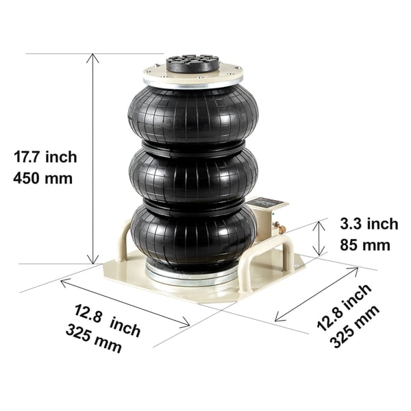 Luftdonkraft, 325x325x450 mm, Hvid, Pneumatisk