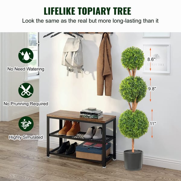 Kunstig topiarytræ, 122 cm, grøn, PE-materiale