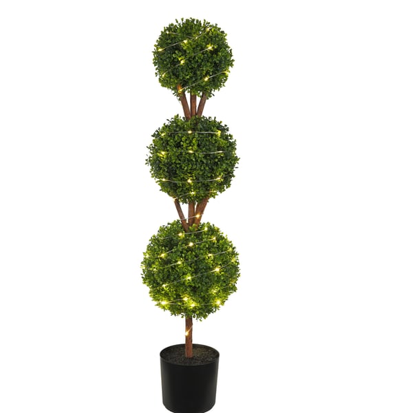 Kunstig topiarytræ, 122 cm, grøn, PE-materiale