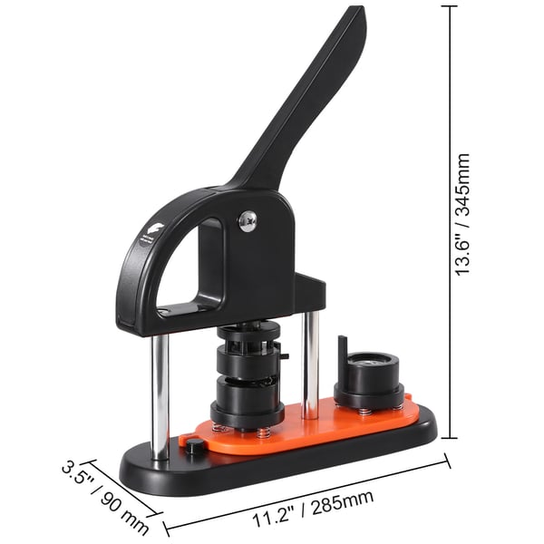 Knappefremstillingsmaskine, 28.5x9x34.5 cm, Sort, Plast