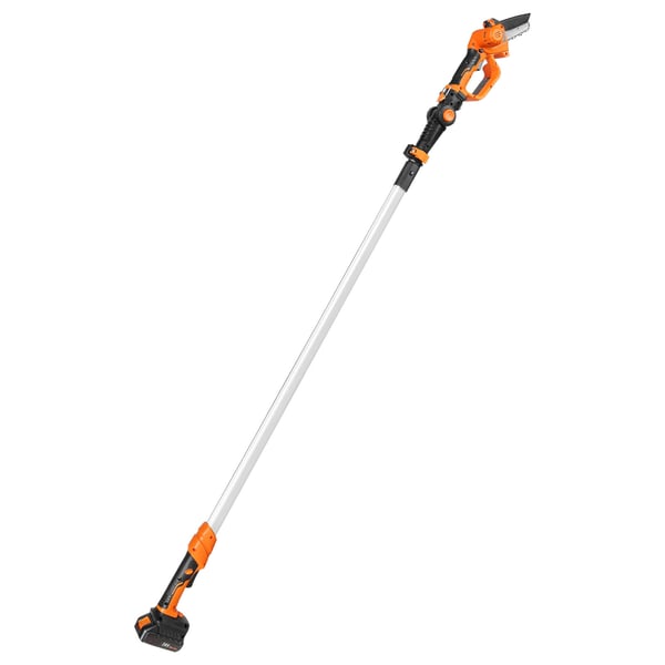 Trådløs stangsav og minikædesav, 12,7 cm skærekapacitet, 243,8 cm rækkevidde, batteri inkluderet