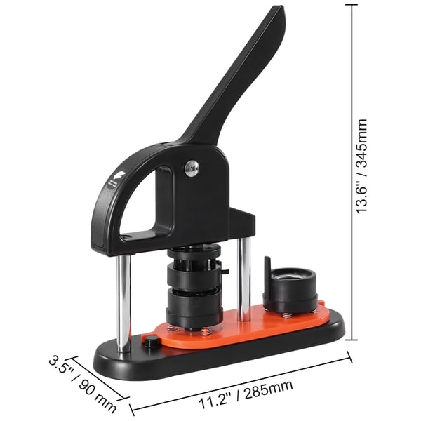 Knapfremstillingsmaskine, 28.5x9x34.5 cm, Sort, Plast