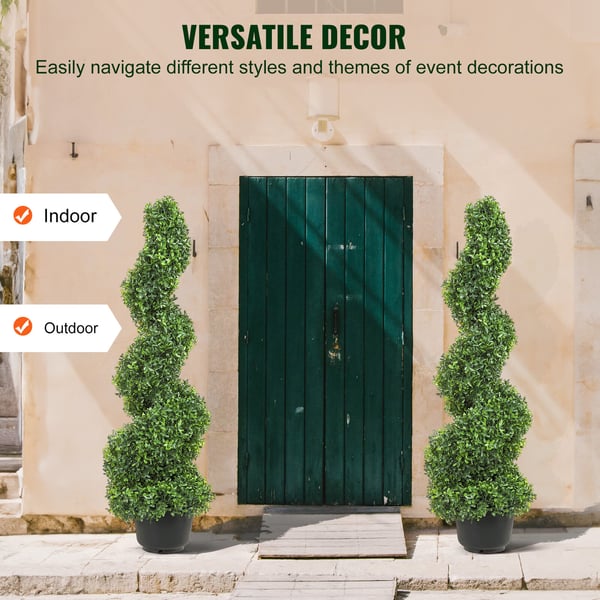Artificiella buxbomträd, 121,9 cm, Grön, PE-material