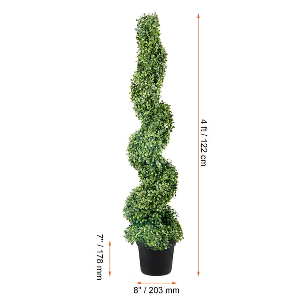Artificiella buxbomträd, 121,9 cm, Grön, PE-material