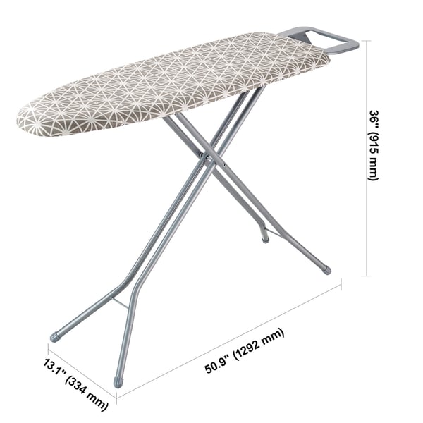 Strykbräda, 129,2x33,4x91,5 cm, Justerbar, Värmetåligt överdrag, Bomullsöverdrag