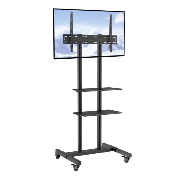 TV-bord, Mobil TV-stander, 69,5x59,5x169,6 cm, Justerbar, Med hjul