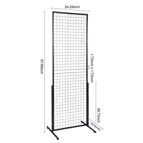 Gittervægspanel Tårn, 61x170,7 cm, Dobbeltsidet, Stål, Udstillingsreol