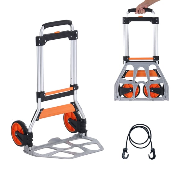 Hopfällbar transportkärra, 48,5x51,3x110,5 cm, aluminium, portabel vagn