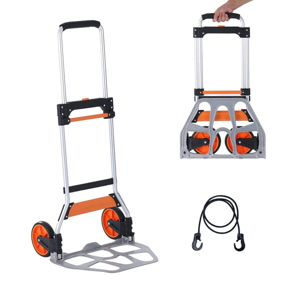 Hopfällbar transportkärra, 48,5x51,3x110,5 cm, aluminium, portabel vagn
