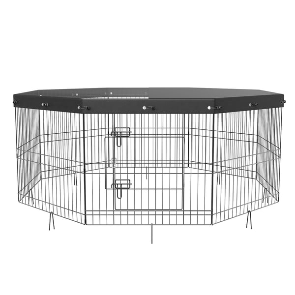Hundhage, 160x160x61 cm, Svart, Metall, Fällbar med Topplock