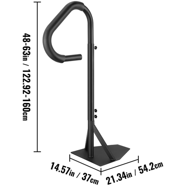 Spabadshandtag, 54,2x37x160 cm, Svart, Justerbar Aluminium