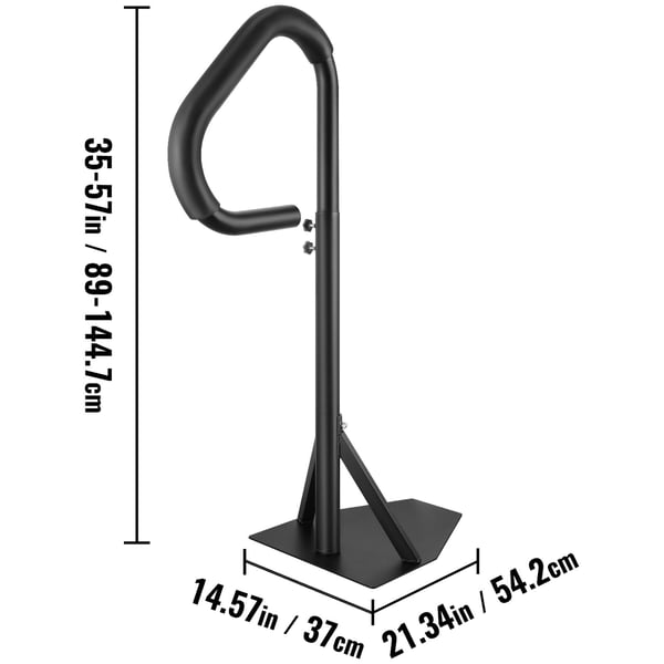 Spabadgelænder, 54,2x37x144,7 cm, Sort, Justerbar Aluminium