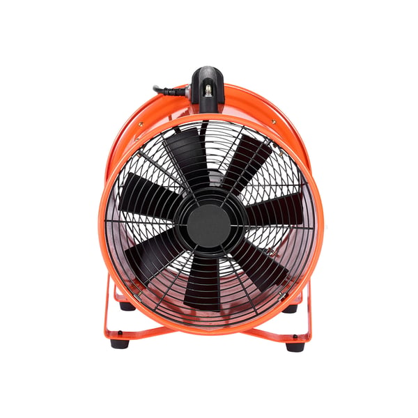 Ventilationsfläkt, 30,5 cm portabel högpresterande fläkt, 380x357x438 mm, orange, stål