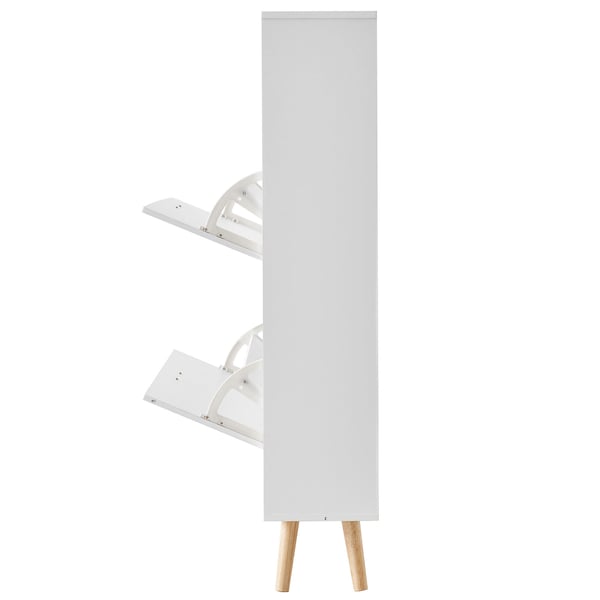 Skoskåp, 2 fällbara lådor, 80x23,7x120,5 cm, vit, förvaring