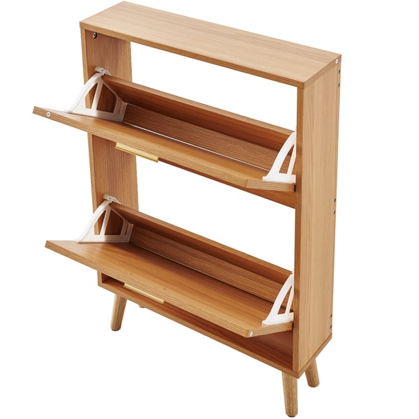 Kenkäkaappi, 2 kääntyvää laatikkoa, 60x16,8x87,7 cm, luonnonpuu, säilytys Kenkäkaappi, 2 kääntyvää laatikkoa, 60x16,8x87,7 cm, luonnonpuu, säilytys