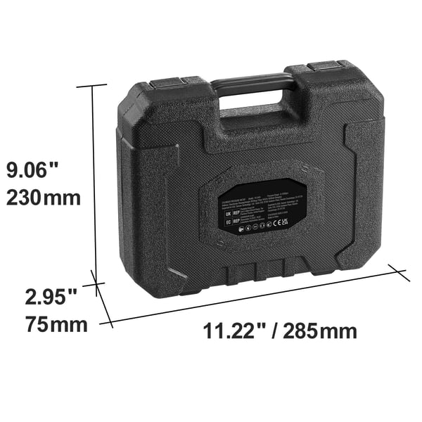 Dieselmoottorin puristuspainemittarisarja, 18 osaa, 28.5x23x7.5 cm, Työkalu