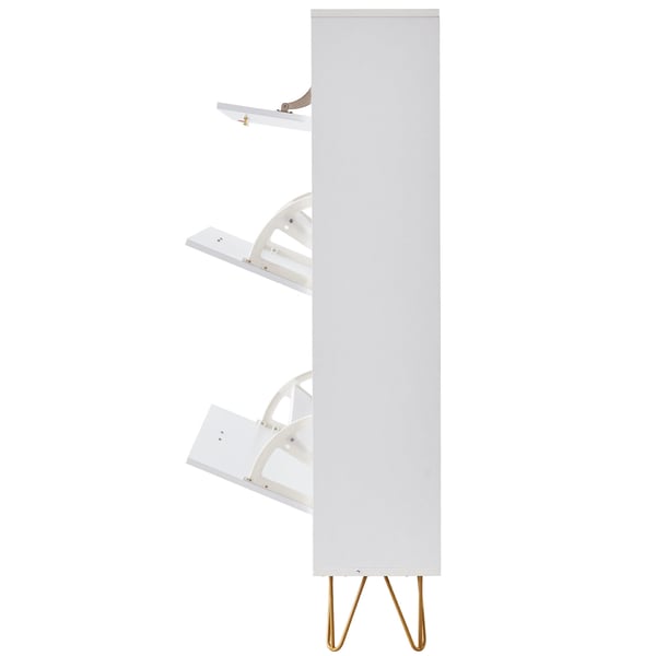 Skoskab, 3 vippe-skuffer, 80x23,9x120 cm, hvid, opbevaring