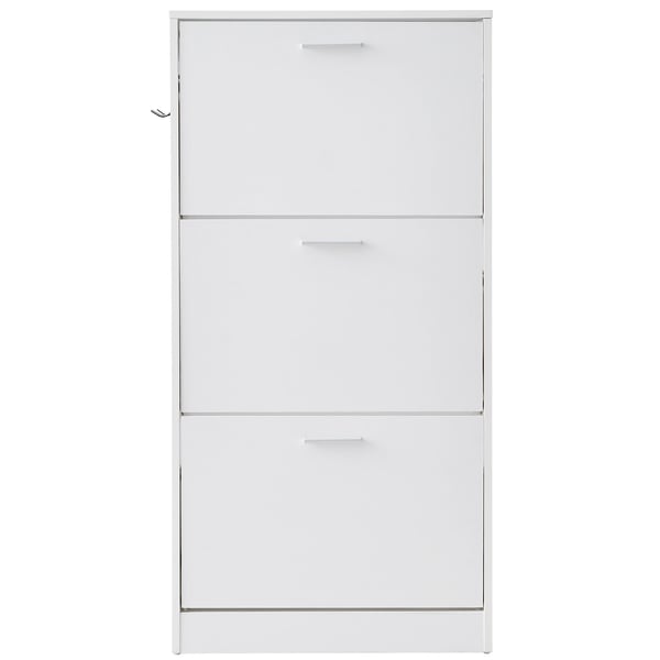 Skoskab, 3 vippe-skuffer, 60x23,7x120 cm, Hvid, Opbevaring