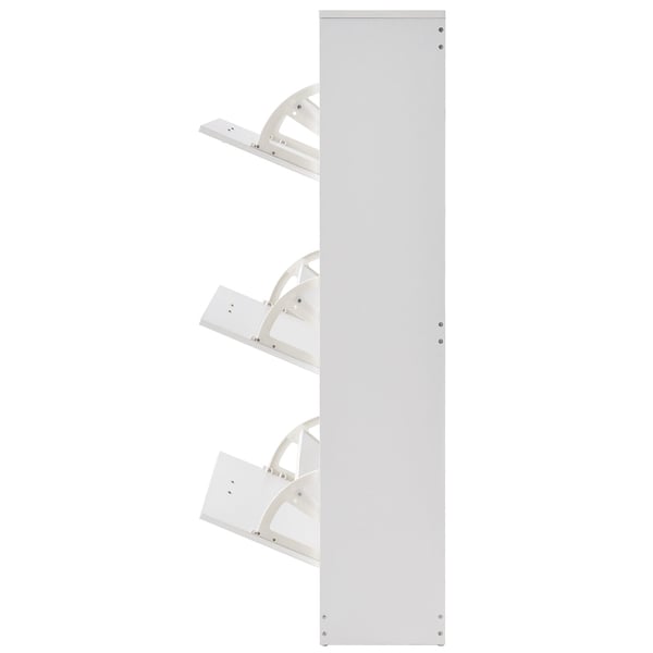 Skoskab, 3 vippe-skuffer, 60x23,7x120 cm, Hvid, Opbevaring