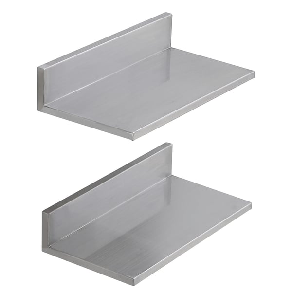 Vægmonteret hylde, 40,6x21,8x8,5 cm, rustfrit stål, opbevaring Vægmonteret hylde, 40,6x21,8x8,5 cm, rustfrit stål, opbevaring