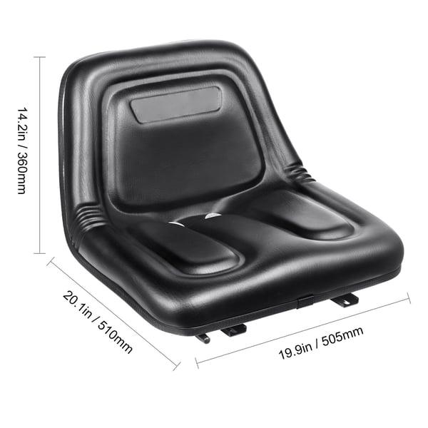 Traktorin istuin, 51x50,5x36 cm, musta, PVC-tekonahka
