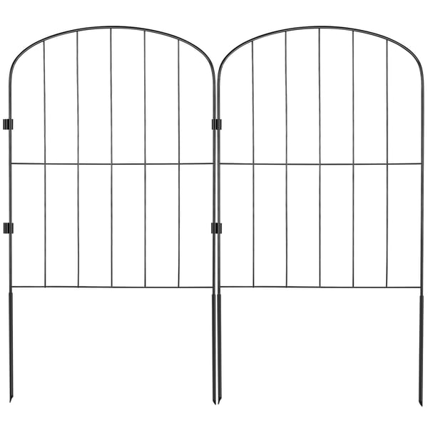 Trädgårdsstaket, 61x33 cm, Svart, Metall