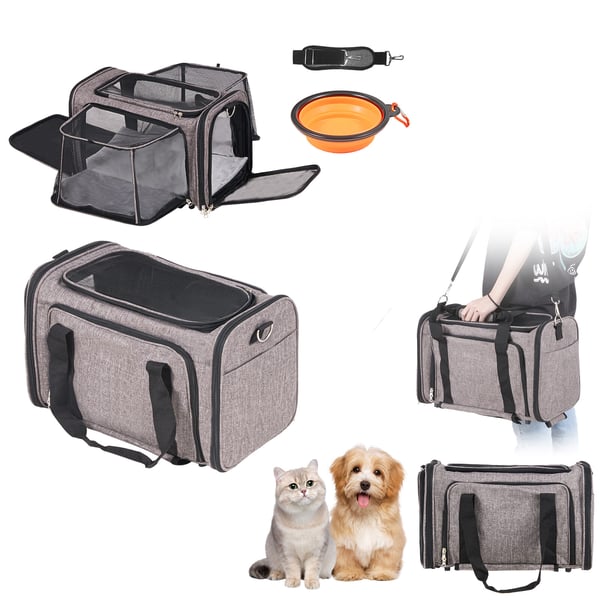 Husdjurstransport med hjul, 44,5x28,5x29 cm, Grå, Rullande transportbur Husdjurstransport med hjul, 44,5x28,5x29 cm, Grå, Rullande transportbur